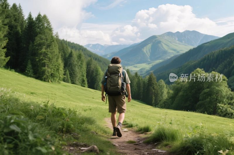 山林徒步风景图