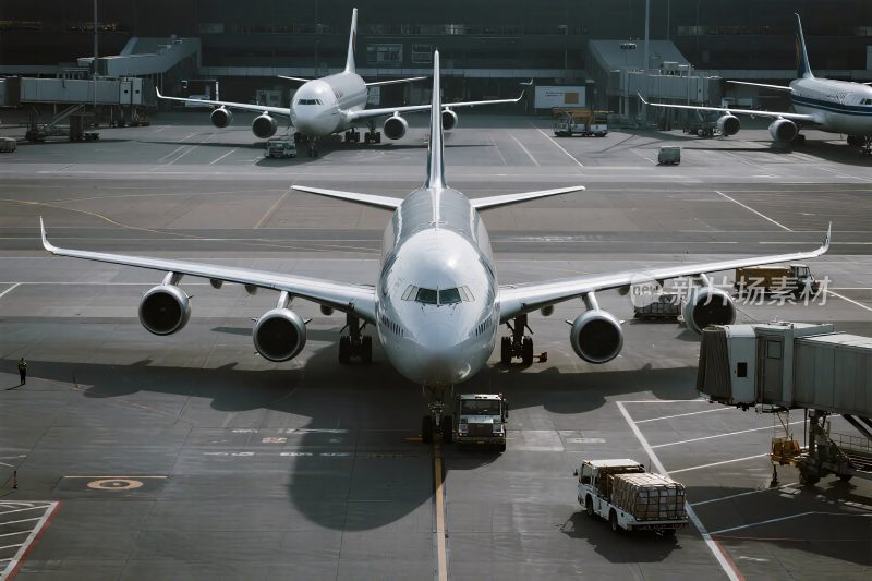 机场停机坪上的飞机