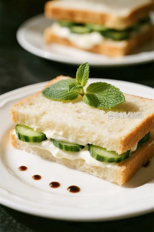 美食三明治展示