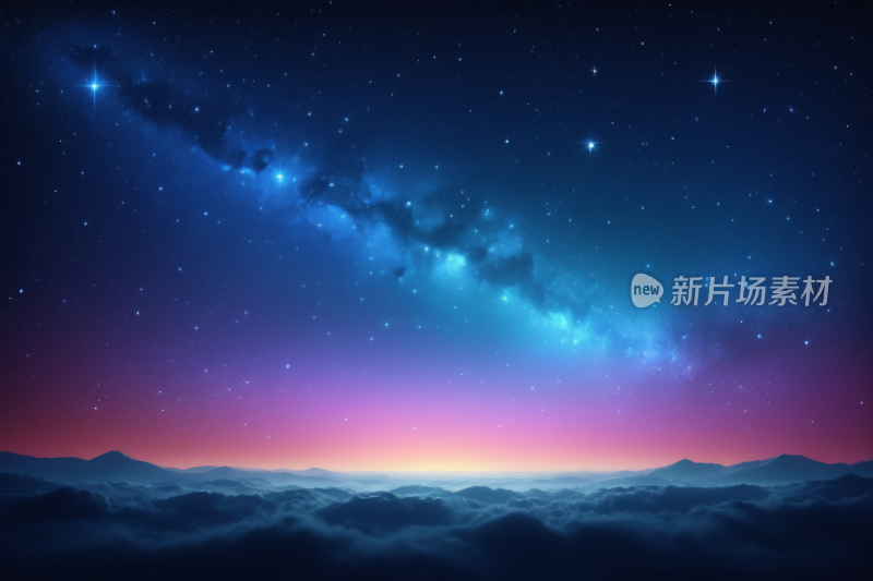 夜空的景色有星星和乳白色高清背景纹理图片