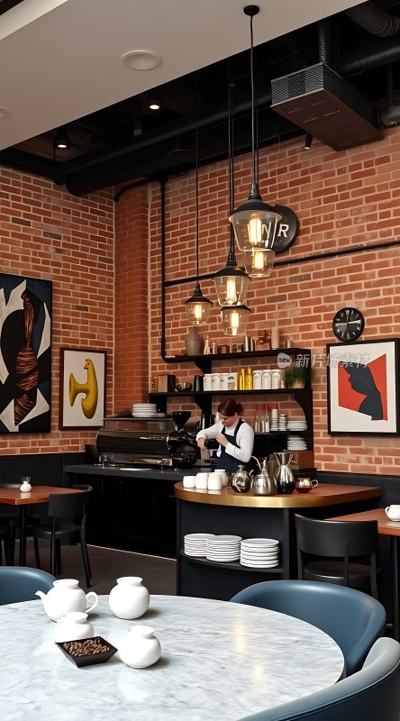 现代咖啡店温馨氛围