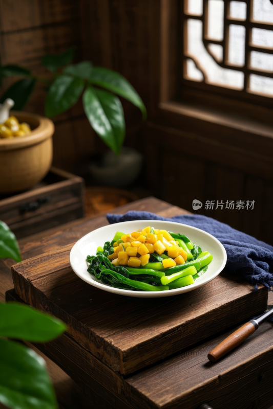 炒芥蓝中国传统经典美食中式家常美味食物