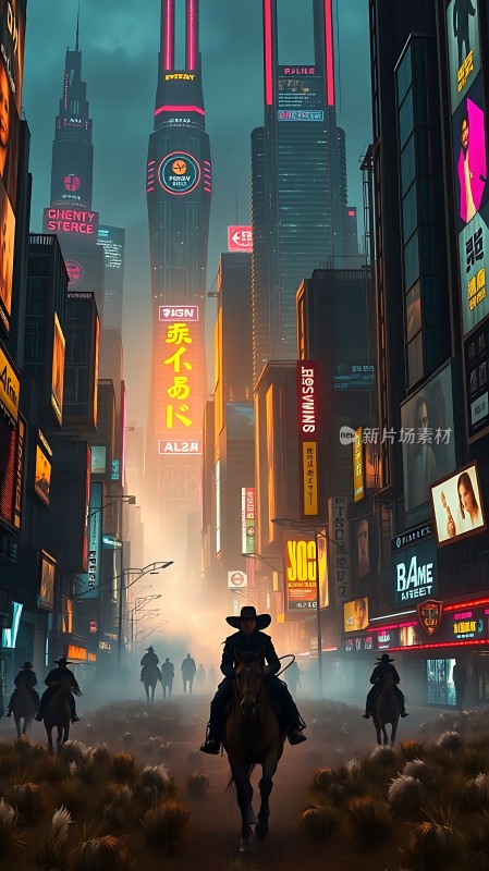 霓虹灯下的牛仔之旅