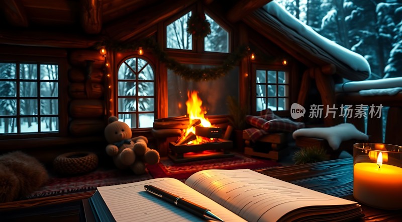 冬日暖炉旁的温馨时光