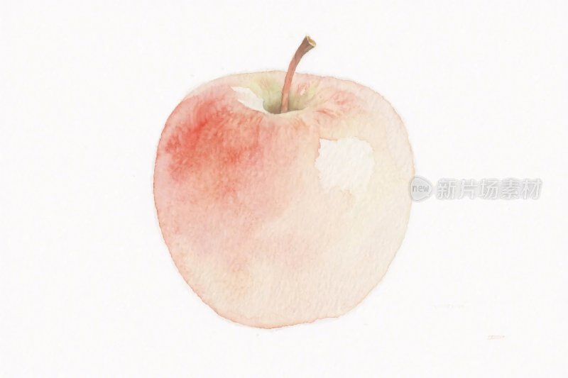 水彩苹果插画