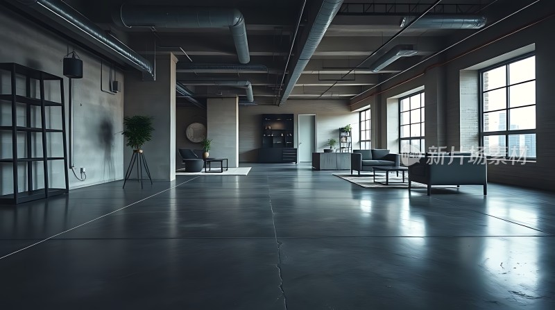 现代工业风办公室宽敞明亮的空间设计