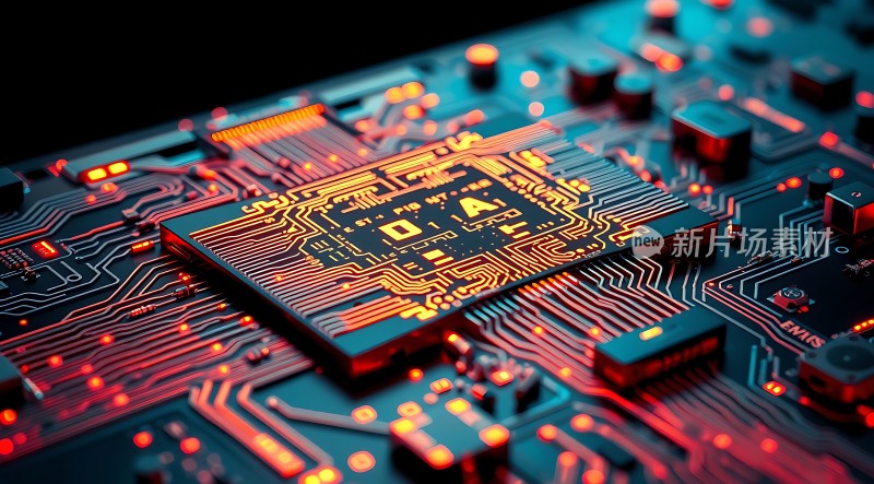 芯片电路板科技感十足