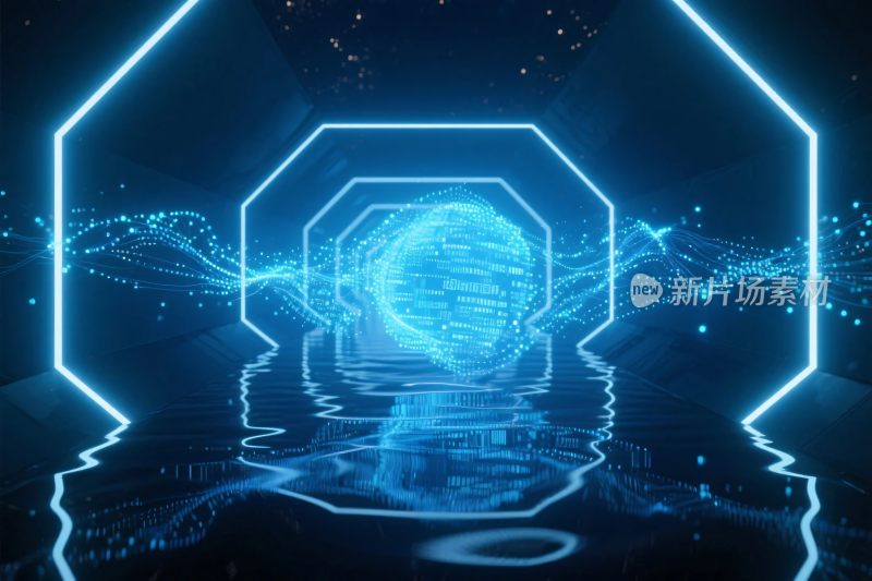 科幻光效隧道背景