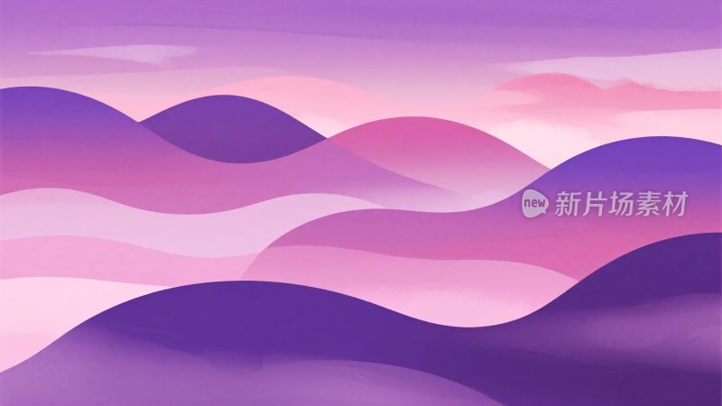 梦幻渐变色彩山丘插画