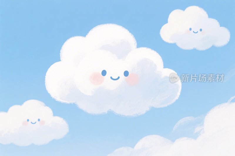 可爱云朵插画