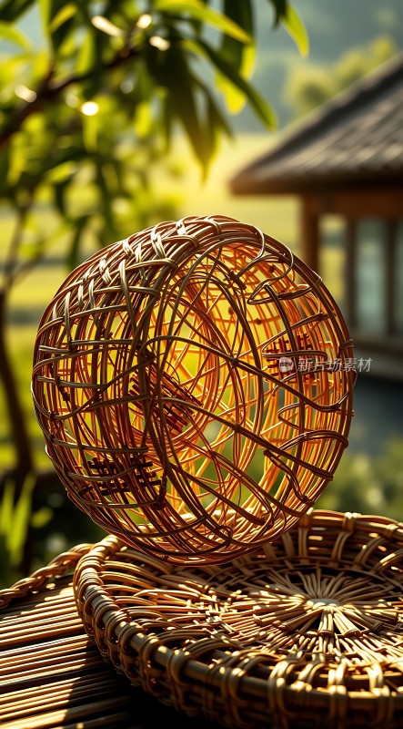 阳光下的竹编艺术