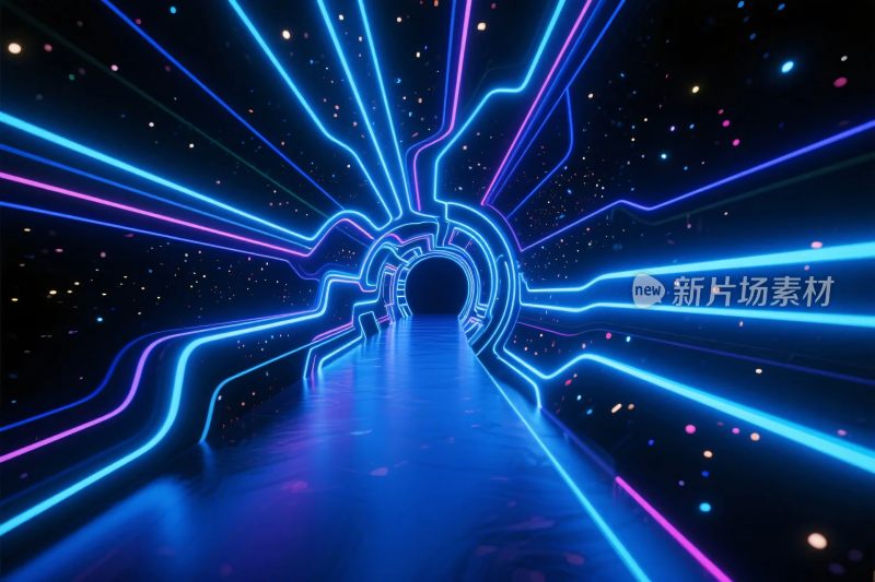 未来科技霓虹隧道