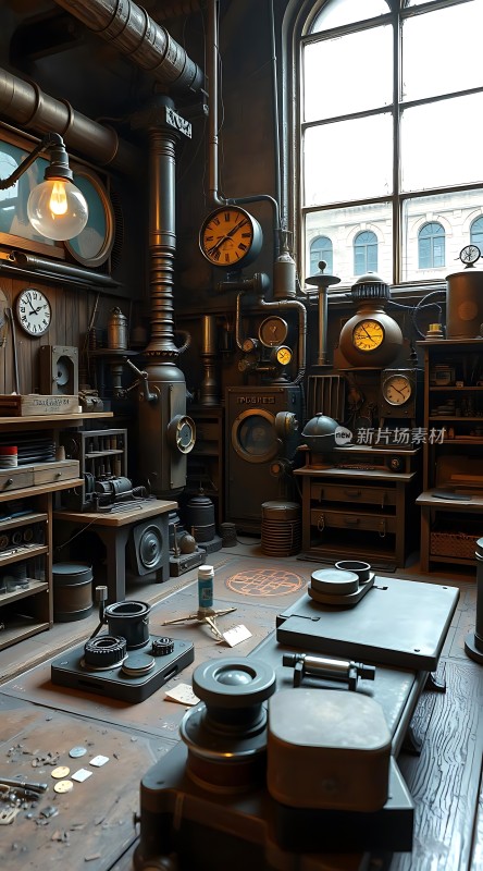 蒸汽朋克实验室机械与时光的结合