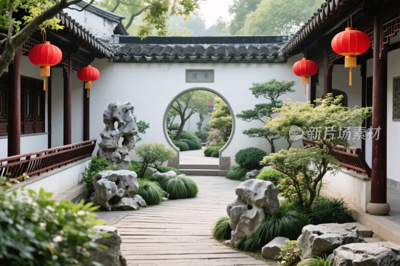 中式古典园林庭院