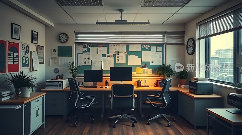 现代简约办公室整洁明亮的工作环境
