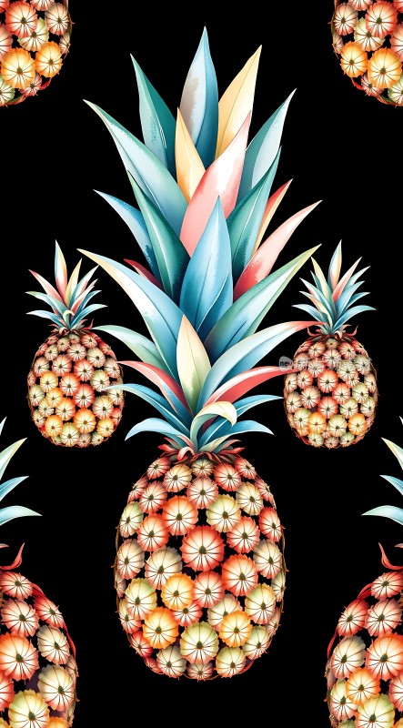 彩色菠萝图案