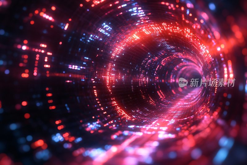 炫彩科技感光线隧道背景