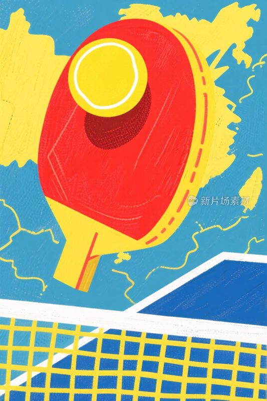 乒乓球主题插画