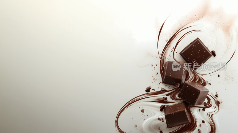 白色背景巧克力广告海报
