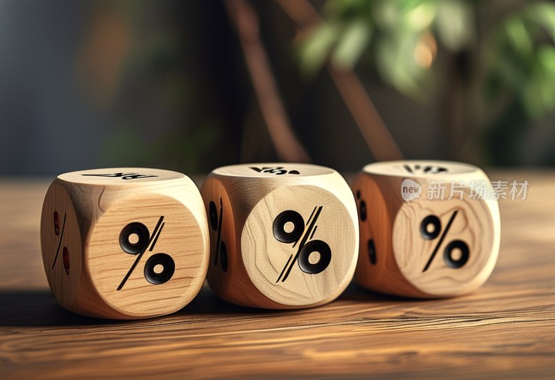 木制骰子百分比展示