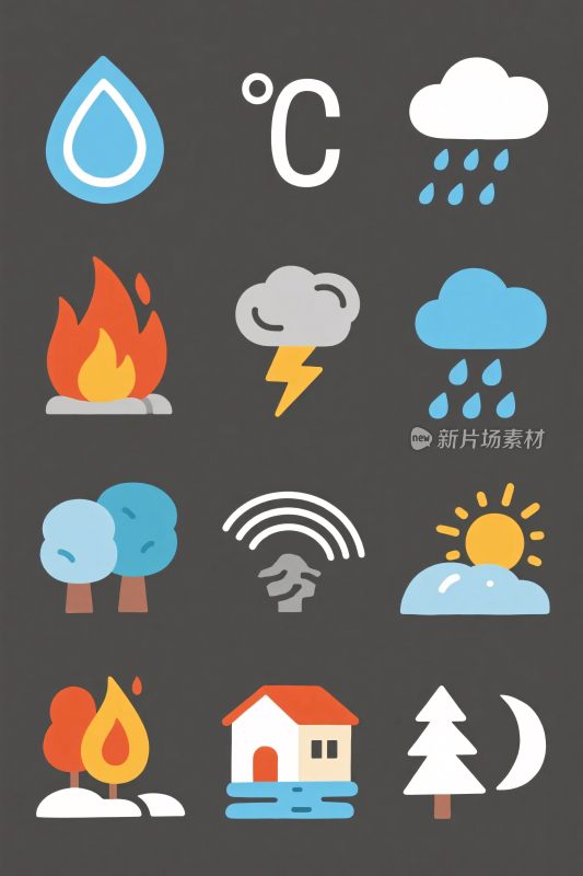 天气及自然相关图标集合