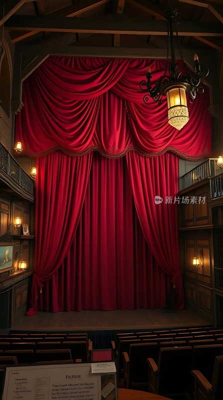 红色幕布剧院舞台