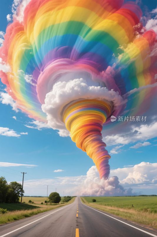 梦幻彩虹龙卷风场景