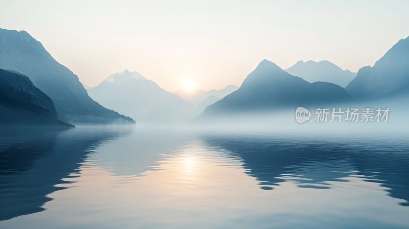 高清山水日出