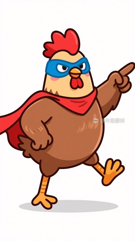 英雄小鸡卡通插画