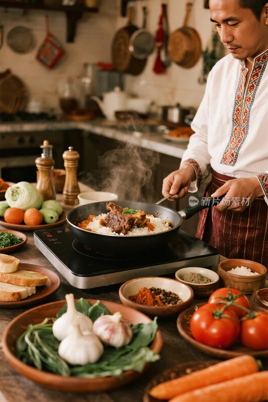 厨房烹饪场景图