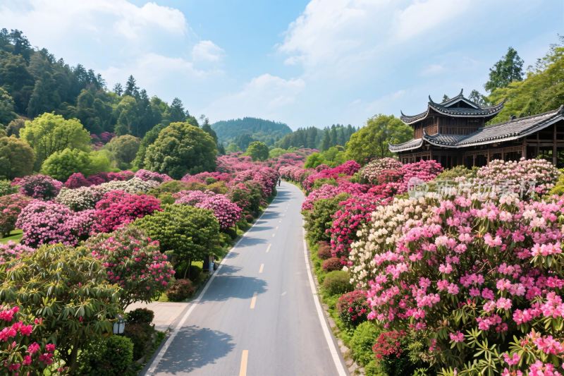 古建花海风景图