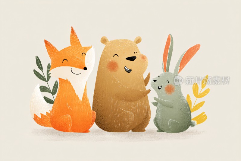 可爱小动物插画