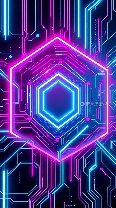 科技未来主义六边形电路设计