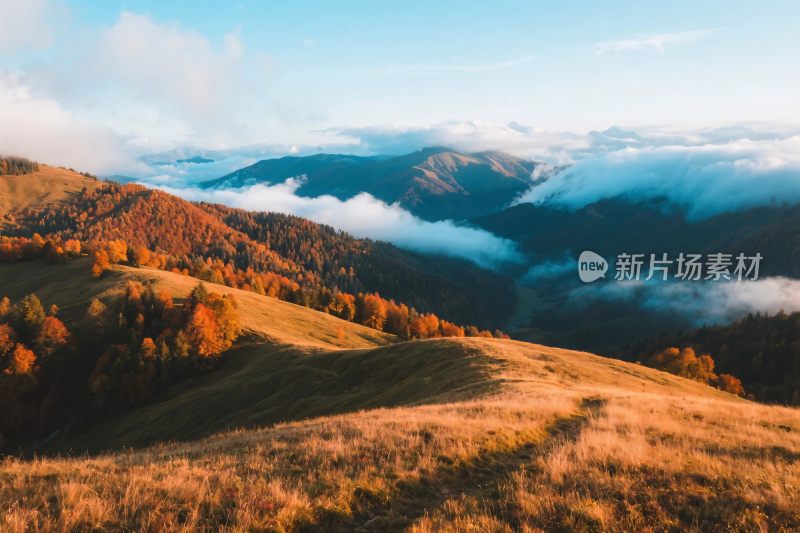 秋日山间云海美景