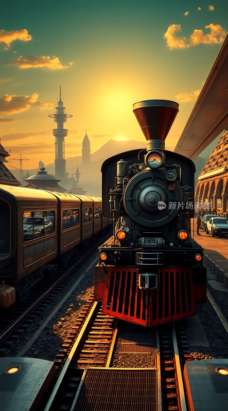 蒸汽火车与现代建筑