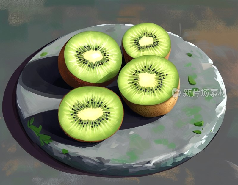 绿心猕猴桃切片