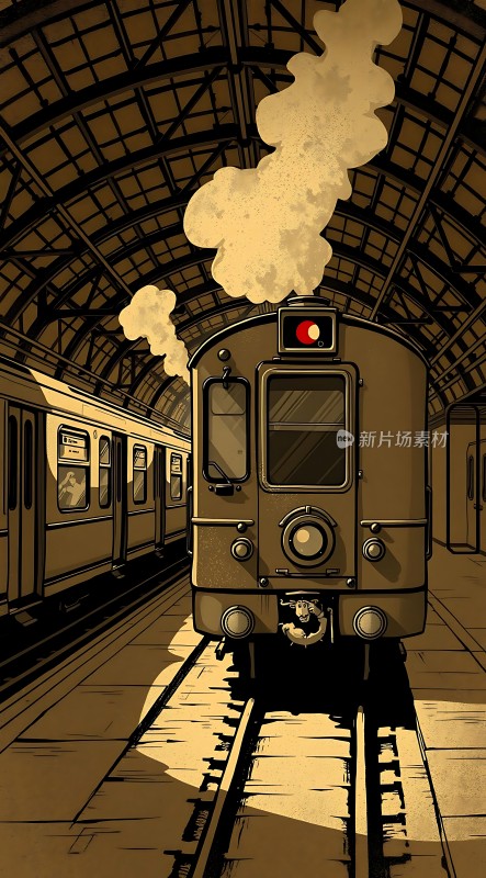 蒸汽火车驶入站台