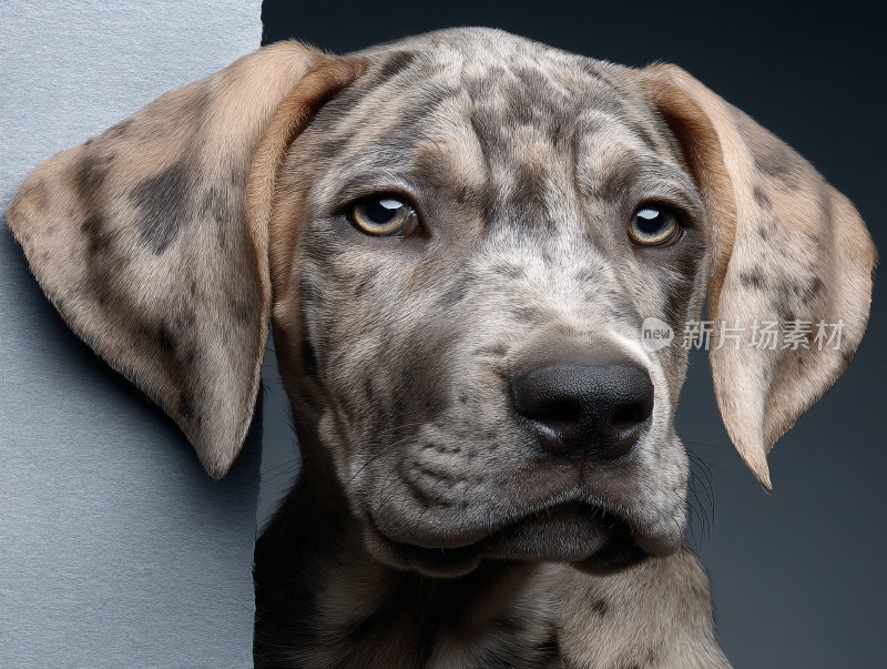 可爱斑点小狗探出头