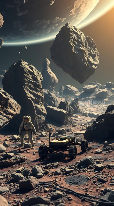 宇航员探索外星地貌