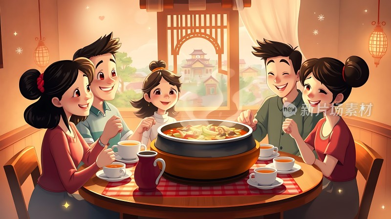 家庭聚餐温馨时刻