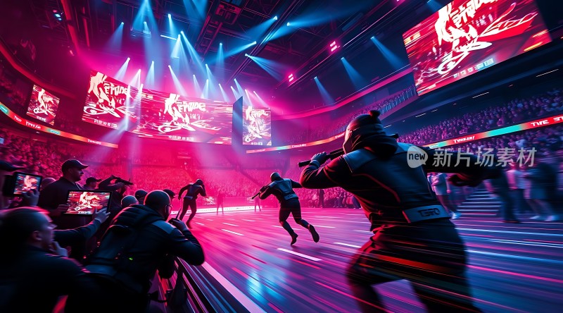 新片场素材 灯光璀璨舞台上的动感瞬间