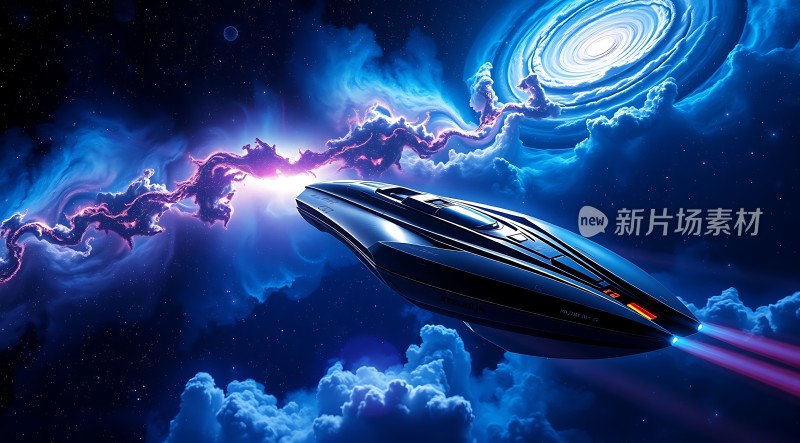 星际探险飞船穿越璀璨星云