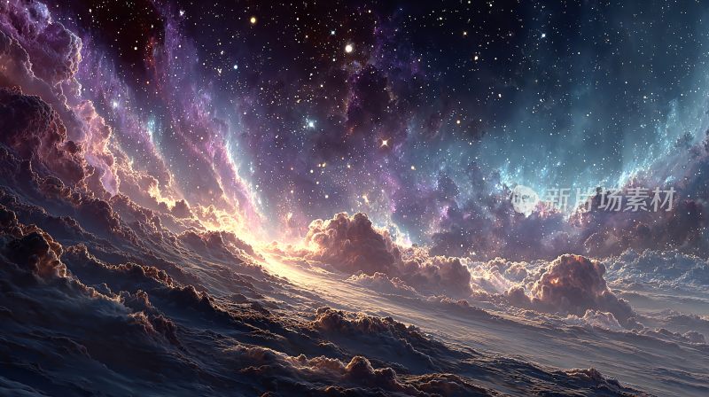 梦幻星空云海景象