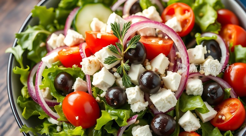 清新蔬菜沙拉色彩缤纷健康美味！