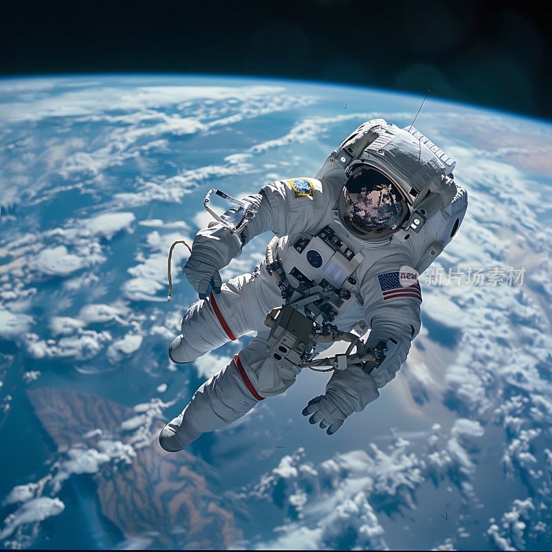太空漫步宇航员与地球共舞
