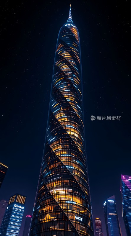 璀璨摩天大楼夜景