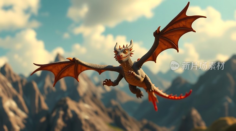 龙腾云霄翱翔山巅