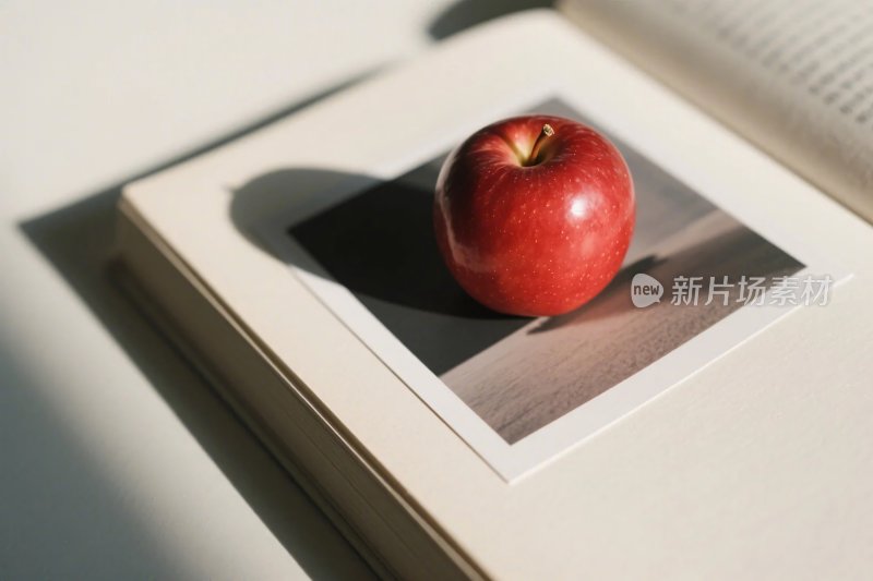 静物摄影苹果与书本