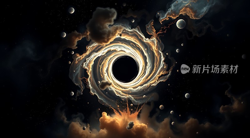 星际漩涡黑洞奇观