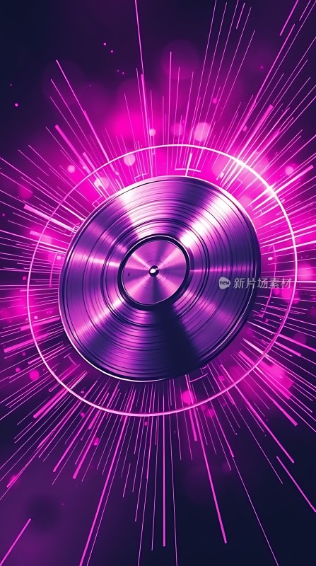 紫色唱片旋转光影